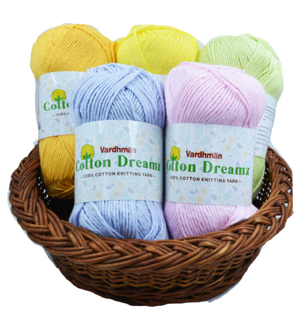 Vardhman Cotton Dreamz 100% Cotton Knitting Yarn Wool - 100gm each - Image 3