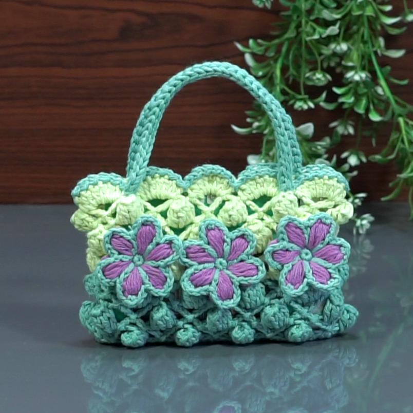 Crocheted Woolen Bag - Stylish & Beautiful