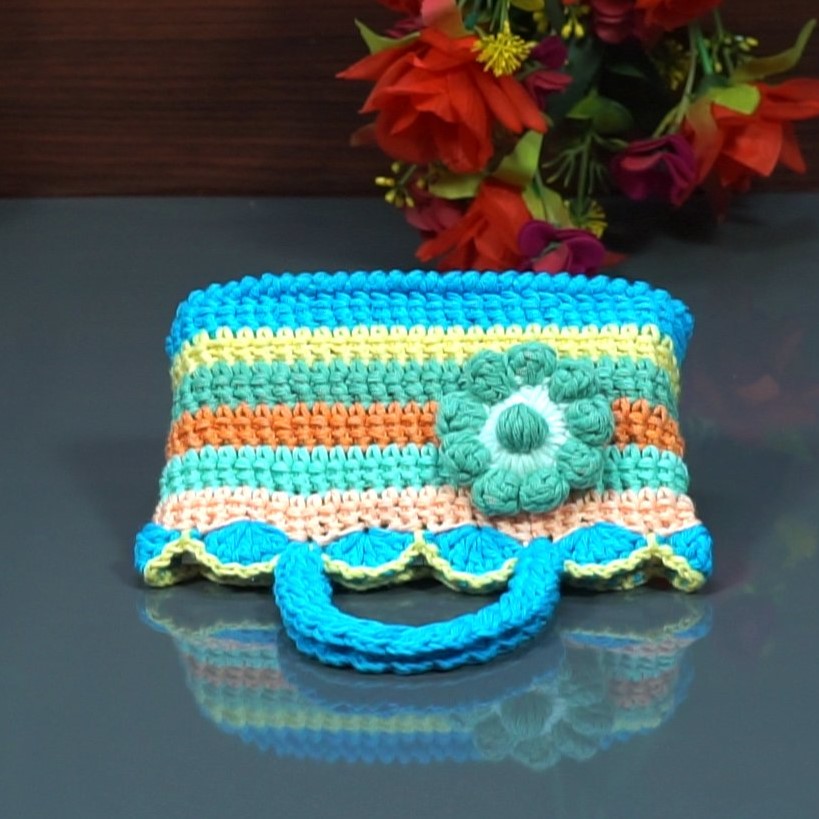 Multicolour Woolen Handbag- Cute & Compact - Image 3