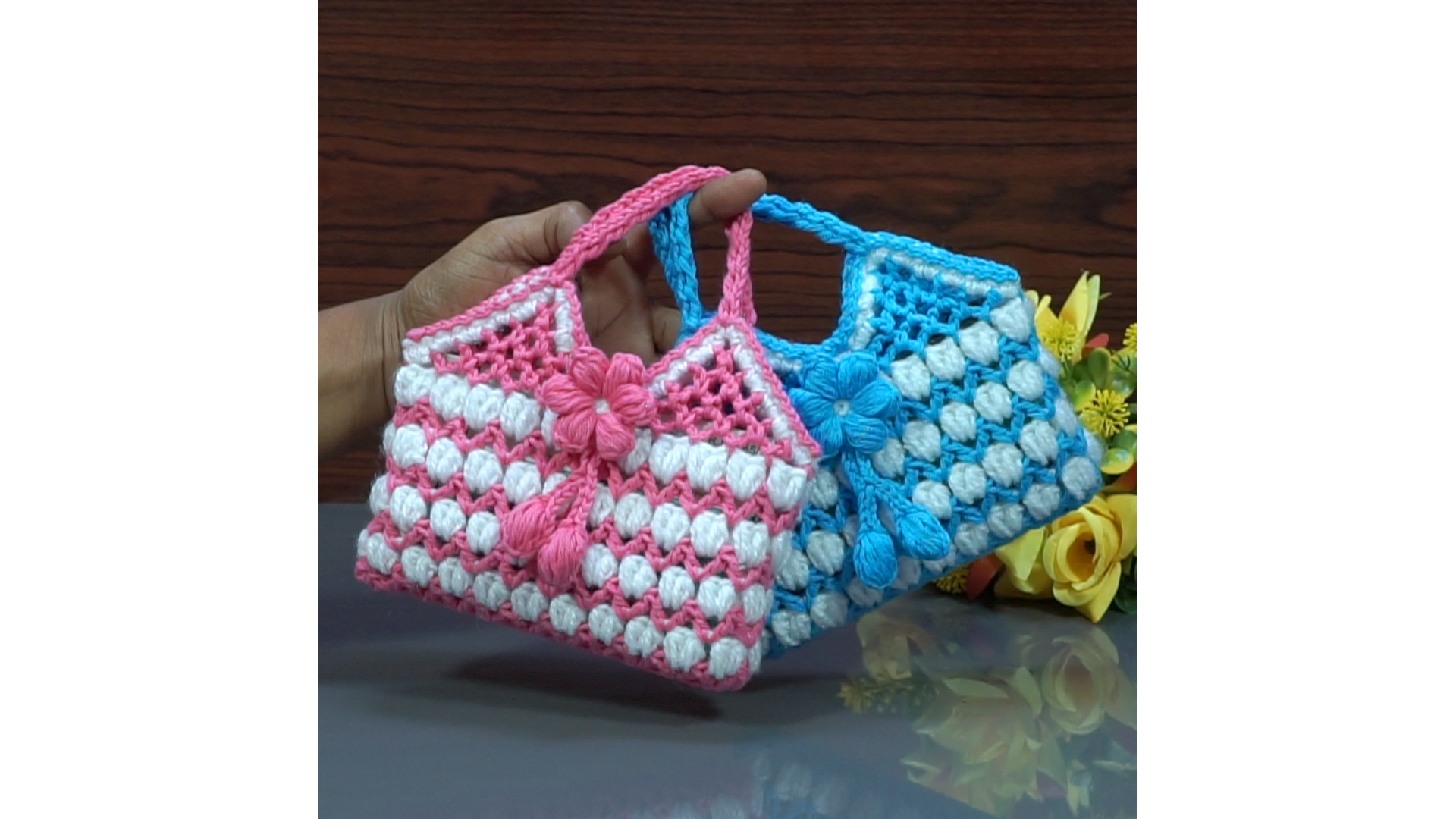 Beautiful Red Coloured Woolen Bag - Image 3