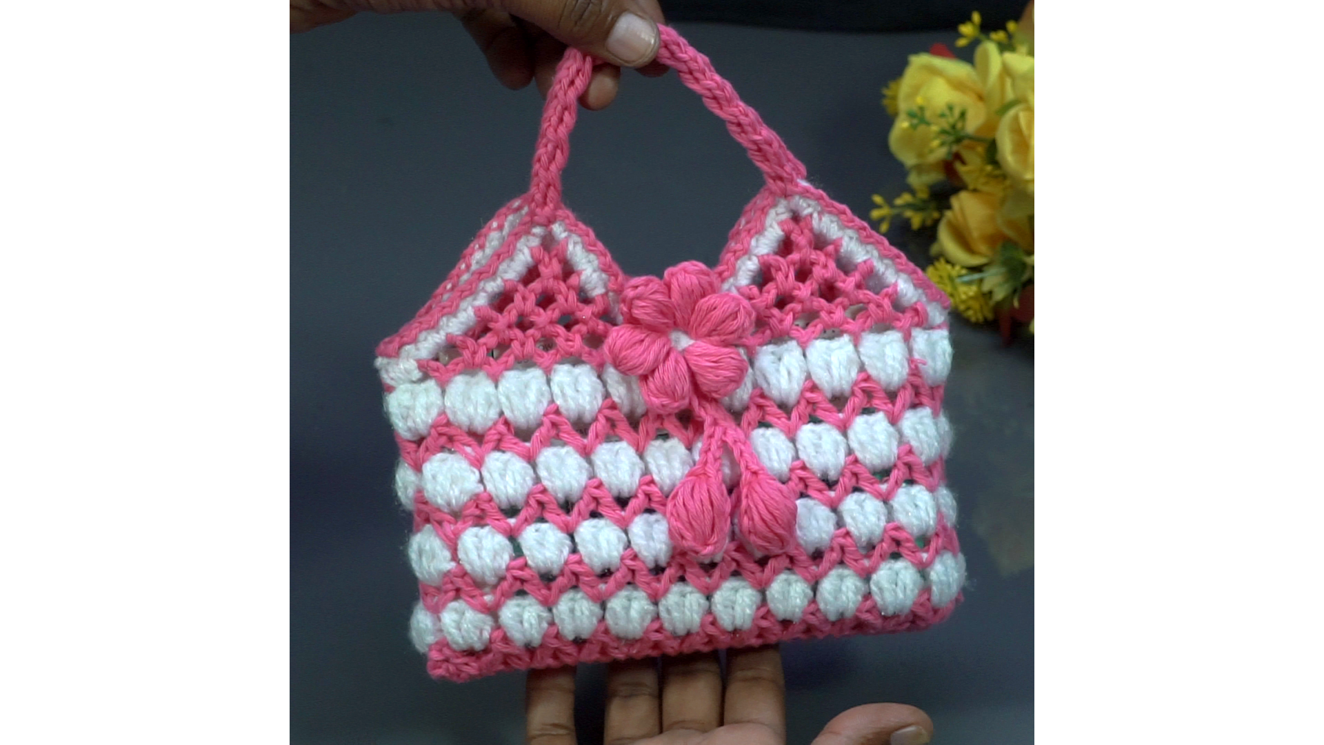 Beautiful Red Coloured Woolen Bag