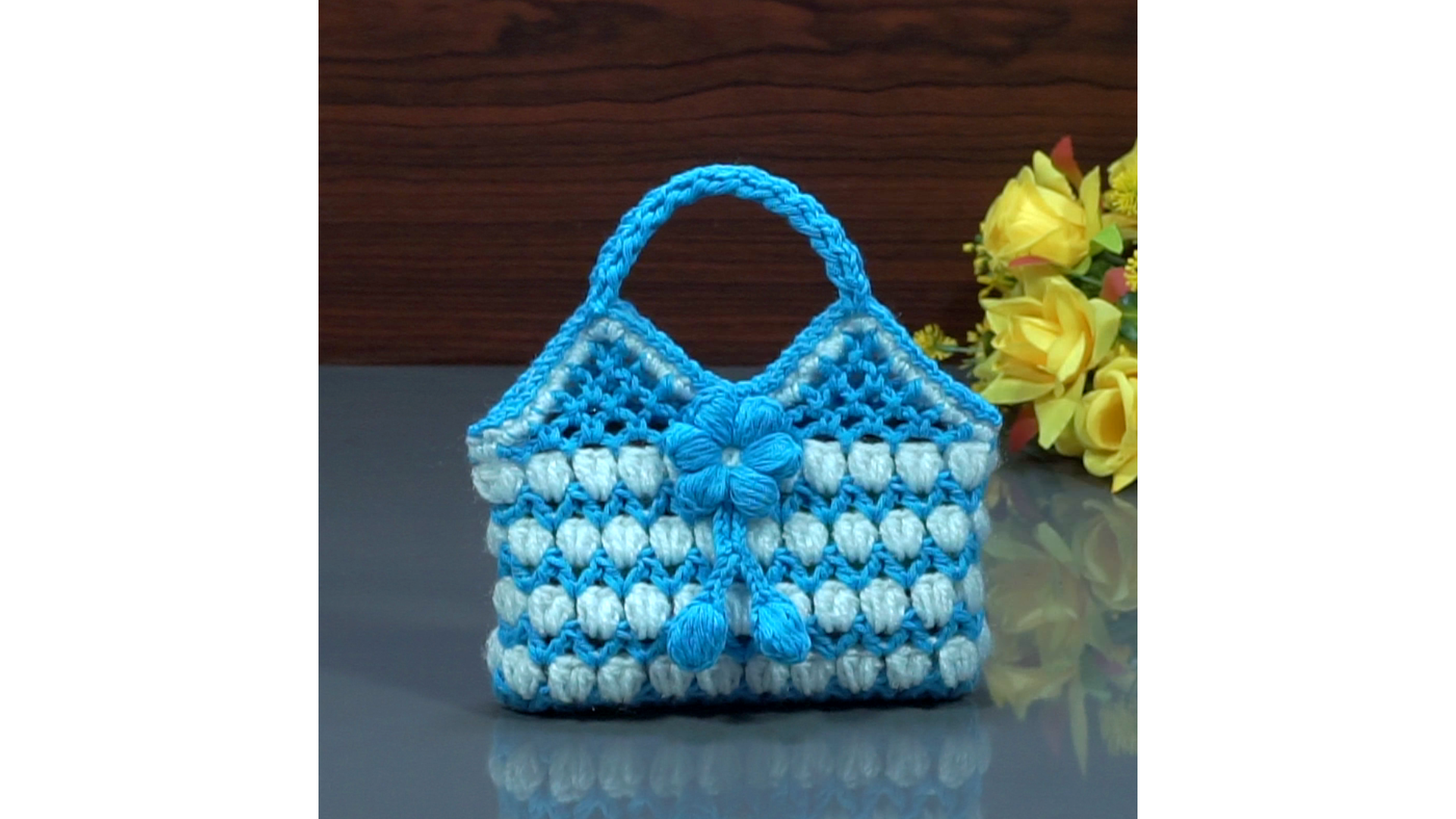 Handmade Mobile Carry Bag With a Flower